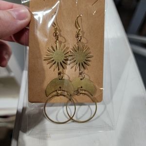 Handmade sun and moon earrings